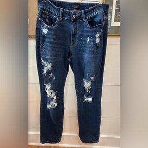 Judy Blue Distressed Boyfriend Fit Jeans. 
Size 14 W comfortable /great stretch